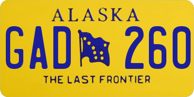 AK license plate GAD260