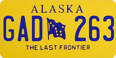 AK license plate GAD263