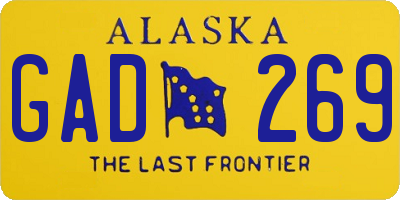 AK license plate GAD269