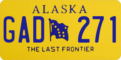 AK license plate GAD271