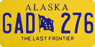 AK license plate GAD276