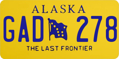 AK license plate GAD278