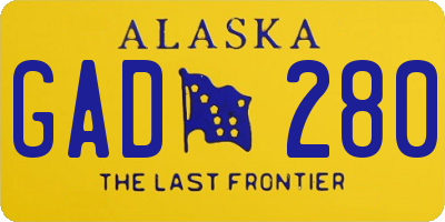 AK license plate GAD280