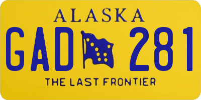 AK license plate GAD281