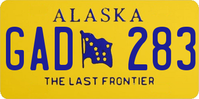 AK license plate GAD283