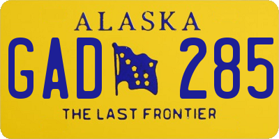 AK license plate GAD285