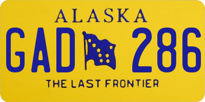 AK license plate GAD286