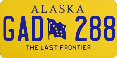 AK license plate GAD288