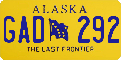 AK license plate GAD292