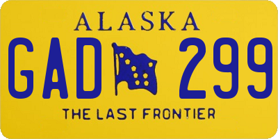 AK license plate GAD299