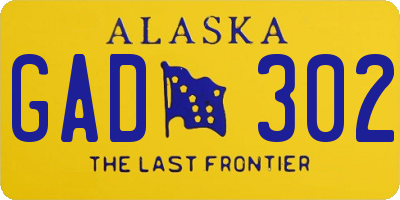 AK license plate GAD302