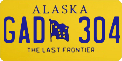 AK license plate GAD304