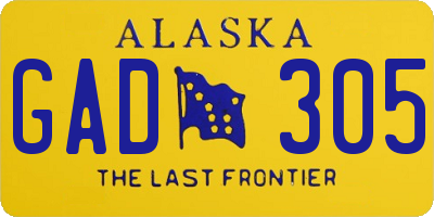 AK license plate GAD305