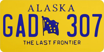 AK license plate GAD307