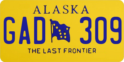 AK license plate GAD309