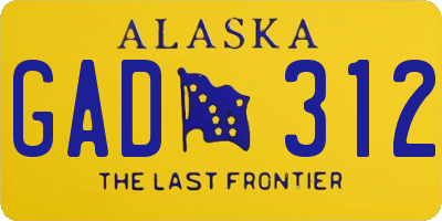 AK license plate GAD312