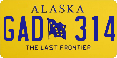 AK license plate GAD314