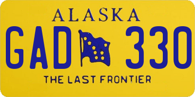 AK license plate GAD330