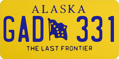 AK license plate GAD331