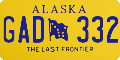 AK license plate GAD332