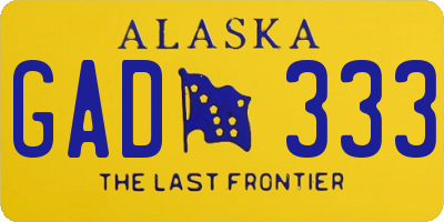 AK license plate GAD333