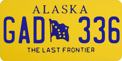 AK license plate GAD336