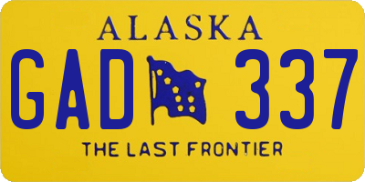 AK license plate GAD337