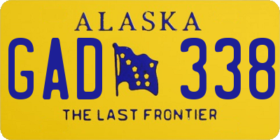 AK license plate GAD338