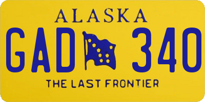AK license plate GAD340