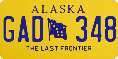 AK license plate GAD348