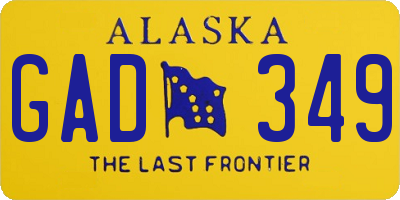 AK license plate GAD349