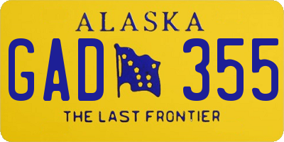 AK license plate GAD355