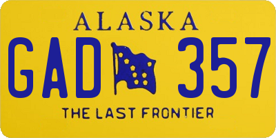 AK license plate GAD357