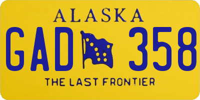 AK license plate GAD358