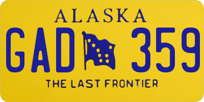 AK license plate GAD359