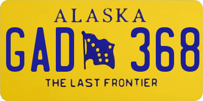 AK license plate GAD368