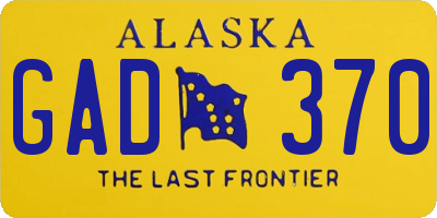 AK license plate GAD370