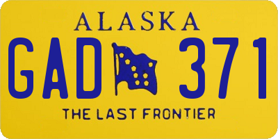 AK license plate GAD371