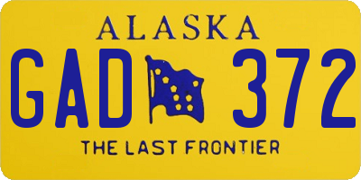 AK license plate GAD372