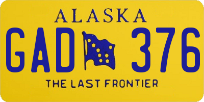 AK license plate GAD376