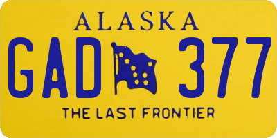 AK license plate GAD377