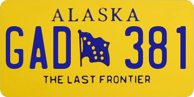 AK license plate GAD381