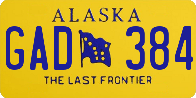 AK license plate GAD384