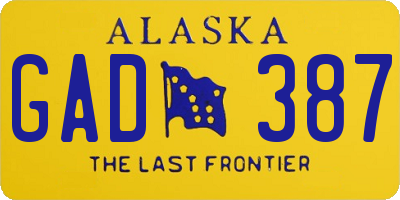AK license plate GAD387