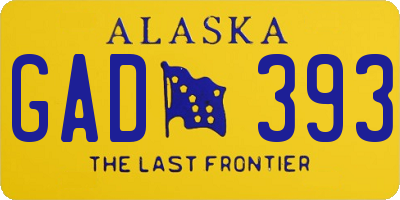 AK license plate GAD393