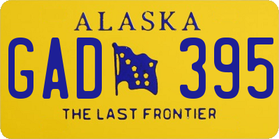 AK license plate GAD395