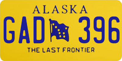 AK license plate GAD396