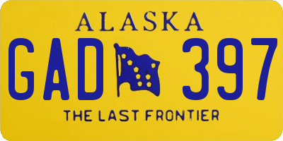 AK license plate GAD397