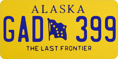 AK license plate GAD399