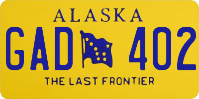 AK license plate GAD402